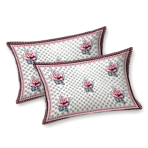 White_Cotton_Rajwada_Phool_Collection_Double_Bedsheet_With_Pillow_Cover_100_X_108_Cm